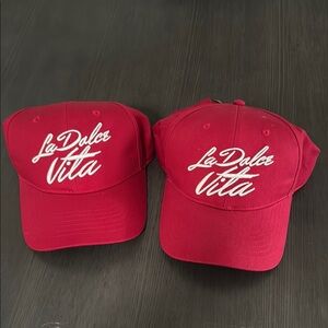 NWOT La Dolce Vita Red Script Baseball Cap